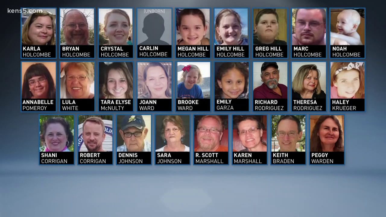 Graphic showing the victims of the Sutherland Spring, TX shooting in 2017.